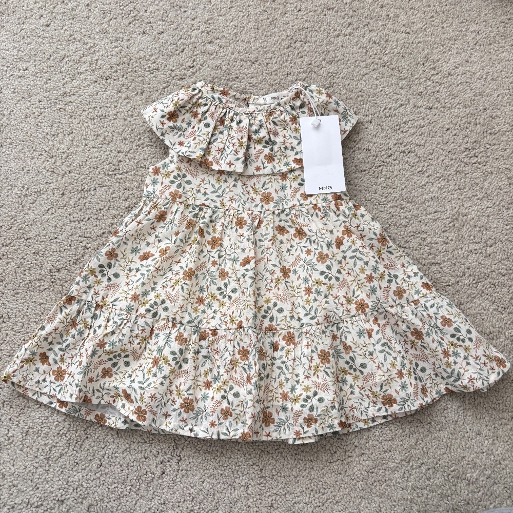 Mango Baby Girl Floral Ruffle Dress